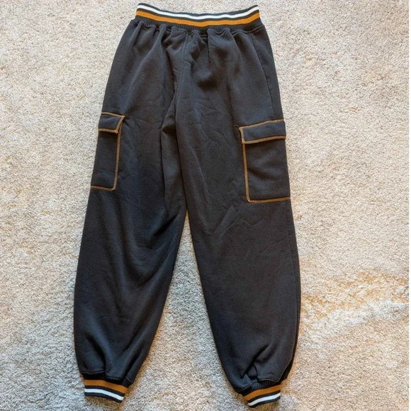 Ignition Cargo Sweatpants Mens Large Charcoal Grey Orange Contrast Stitch - Picture 2 of 5